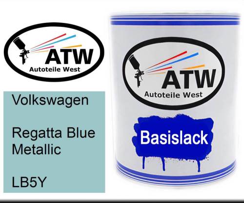 Volkswagen, Regatta Blue Metallic, LB5Y: 1L Lackdose, von ATW Autoteile West.